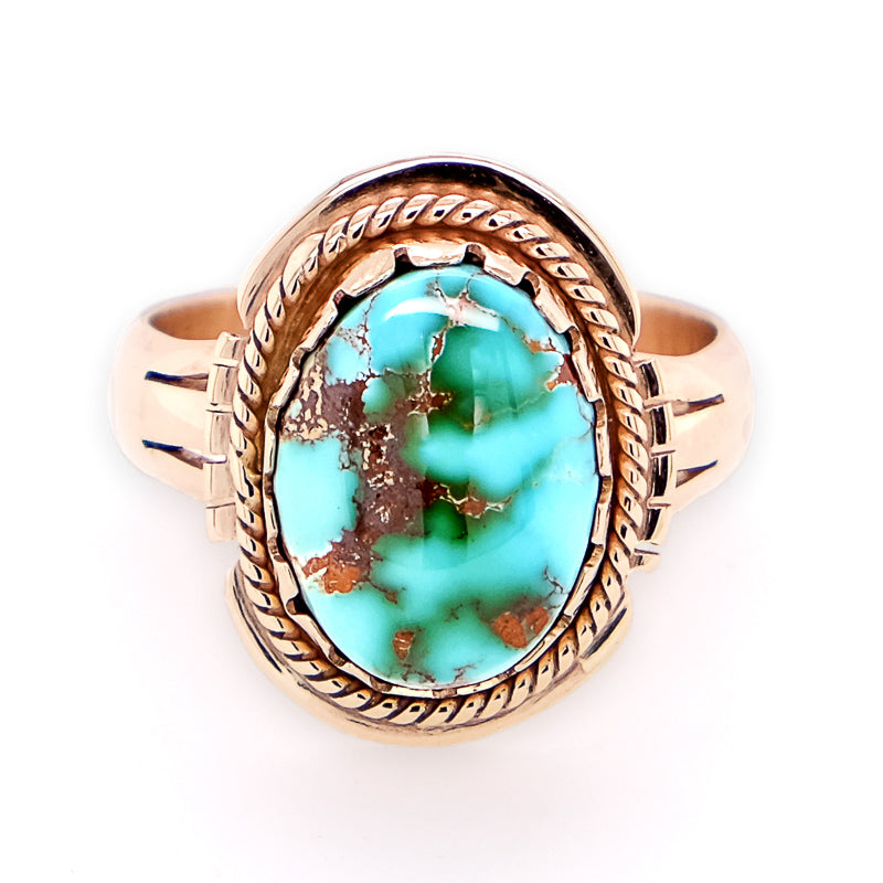 Gold Turquoise Ring by Gary Glandon