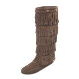 5-Layer Fringe Boot with Rubber Sole by Minnetonka Moccasins-Moccasin-Stagecoach