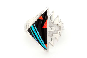 David Rosales Native American Ring with Arrow Styling - Front