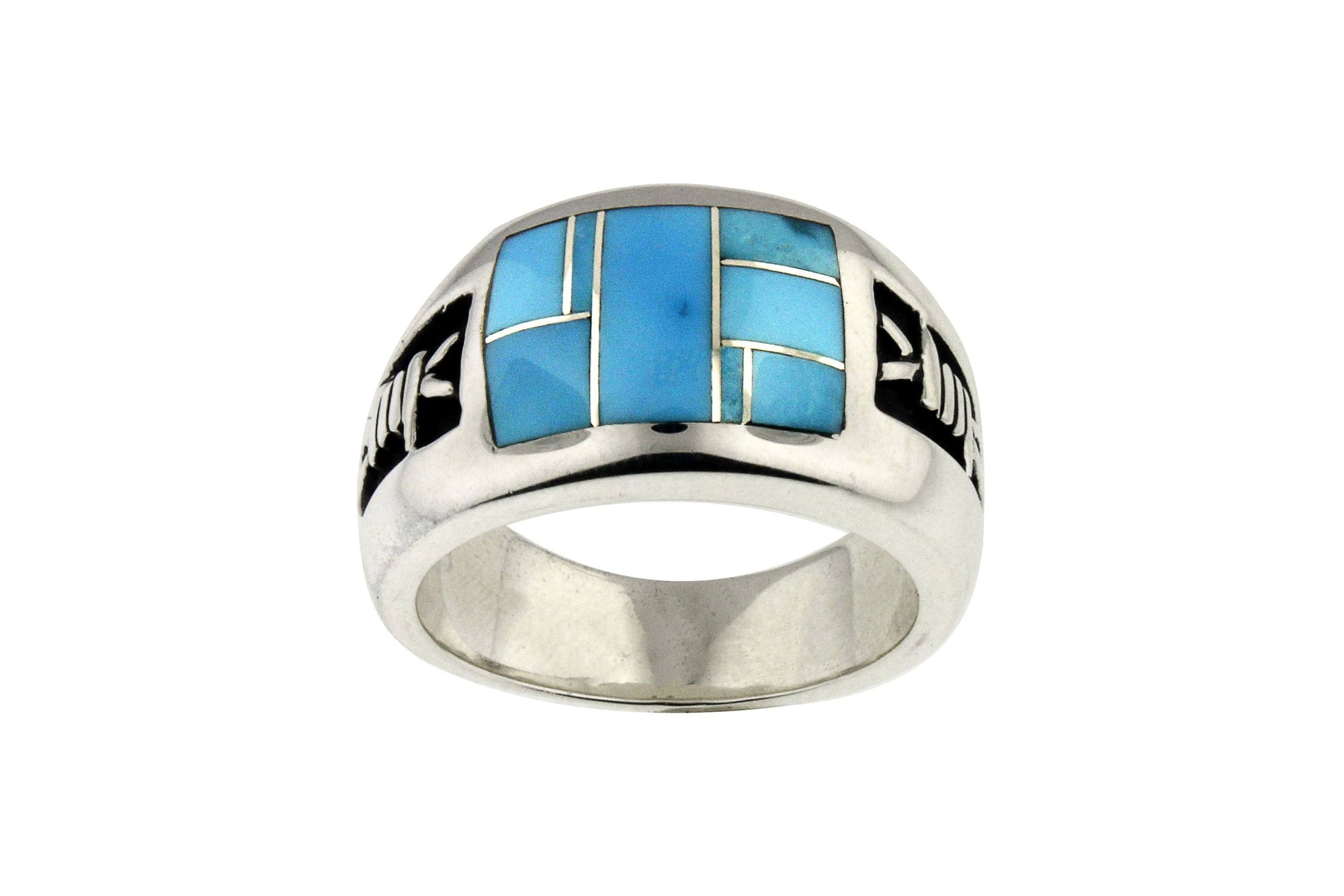 David Rosales Barbwire Men's Turquoise Ring