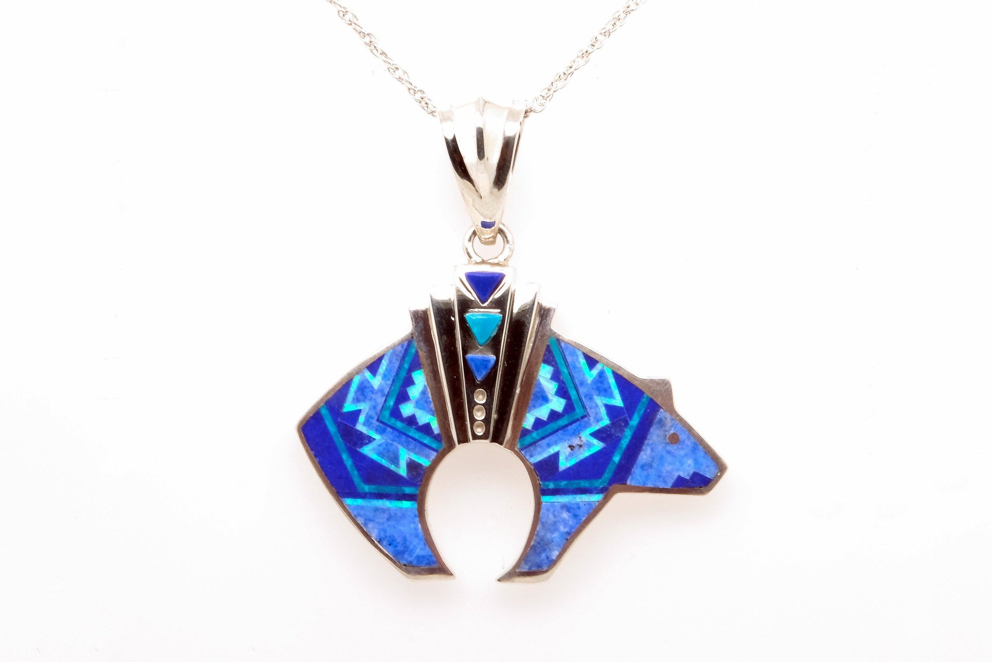 David Rosales Blue Sky Bear Pendant - Native American Jewelry