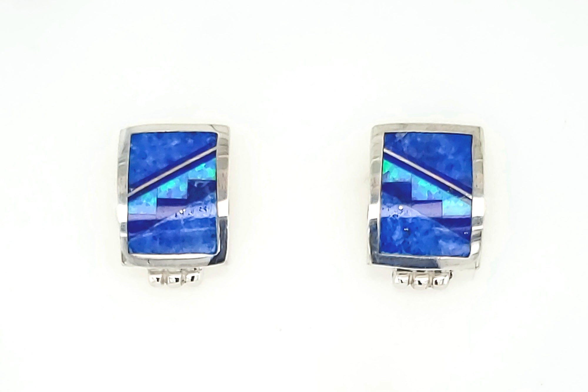 Small Square Blue Sky Earrings by David Rosales