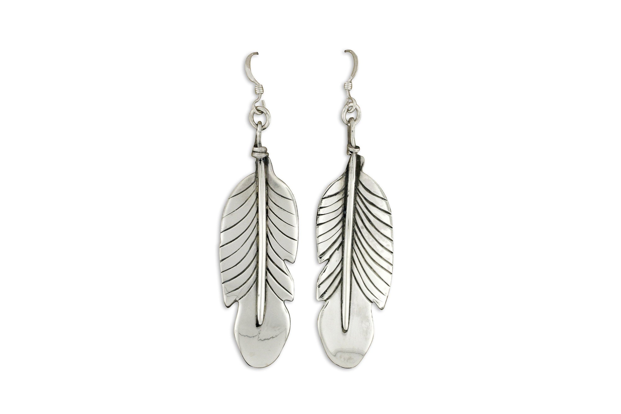 Sterling Silver Feather Earrings by Gary Glandon