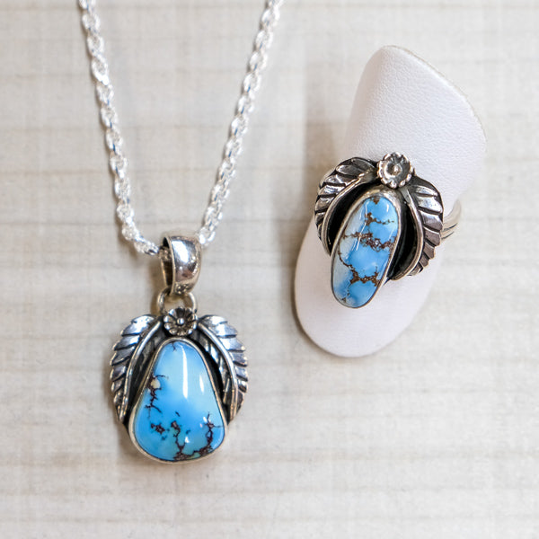 Golden Hills Turquoise Ring and Pendant