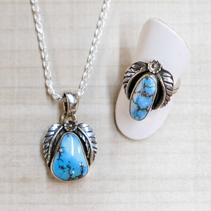 Golden Hills Turquoise Ring and Pendant