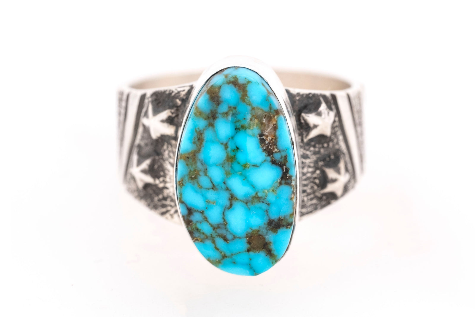 American Flag Turquoise Ring by Skylar Glandon - Side