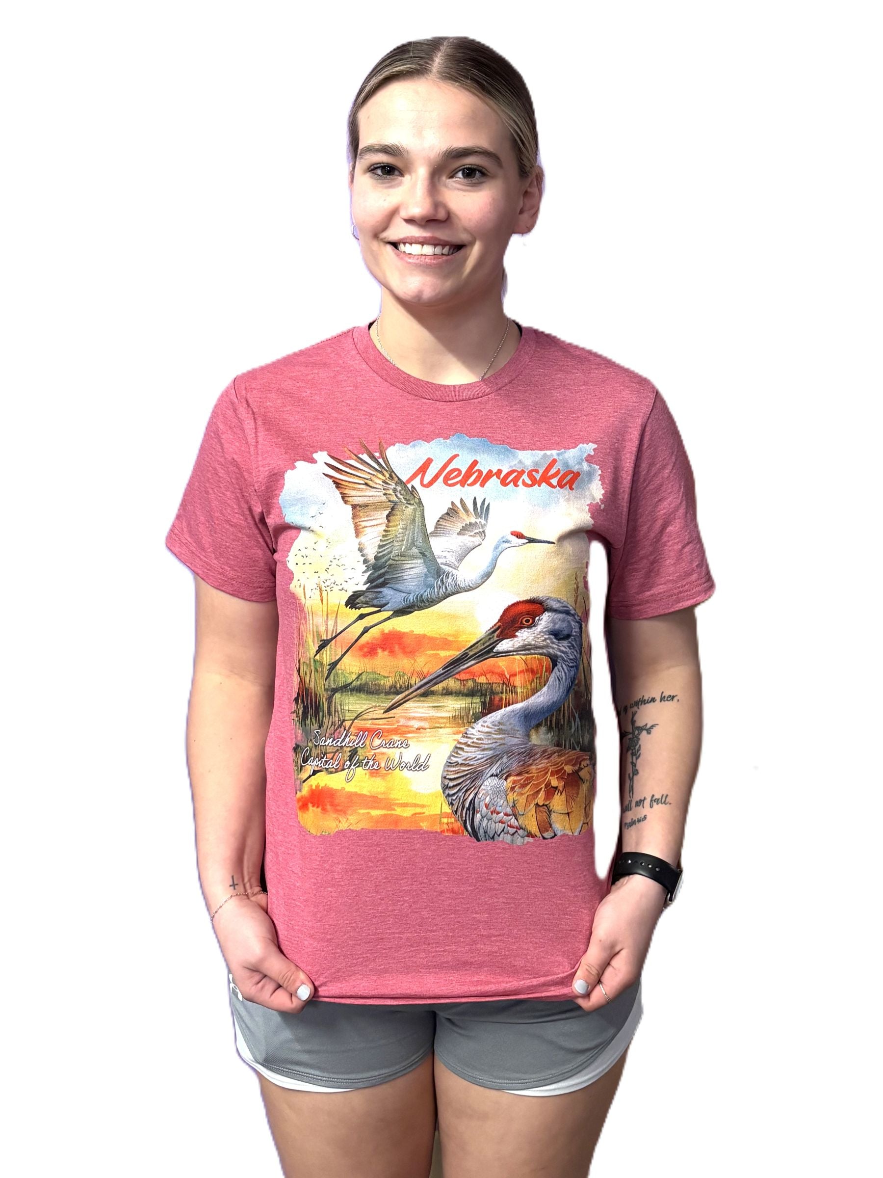 Colorful Sandhill Crane T-Shirt - Kearney, NE - Stagecoach Jewelry