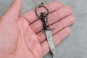 Opal Dagger Pendant Handmade by Skylar Glandon