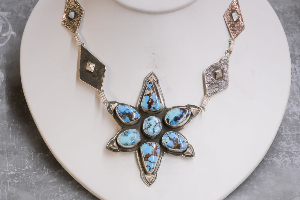 Golden Hills Turquoise Star Necklace by Gary Glandon