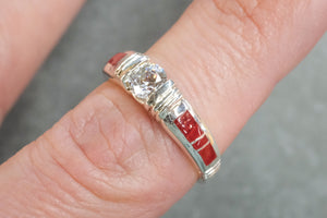 David Rosales rosaita and CZ ring worn on a finger