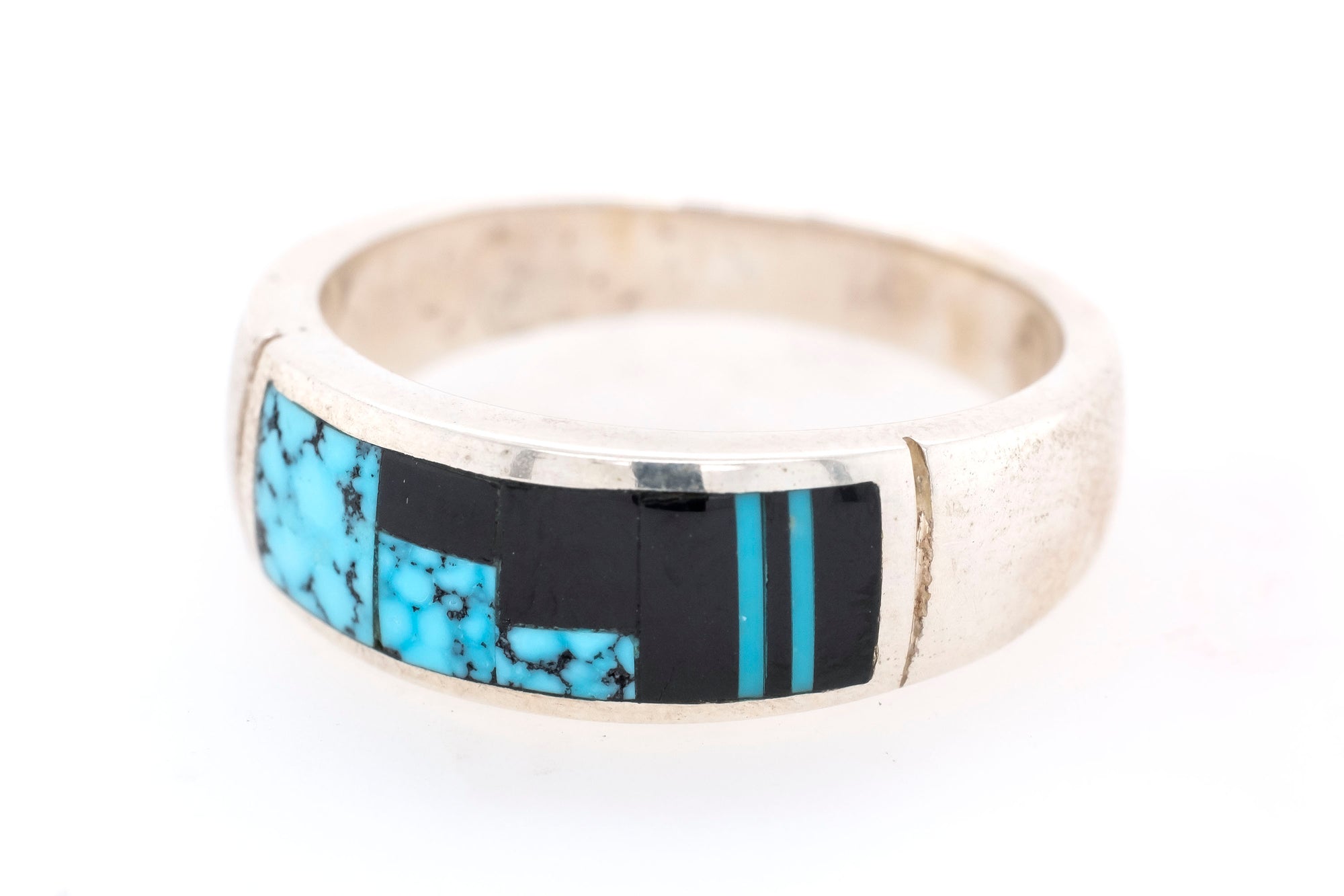 David Rosales Ithica Peak Turquoise Stair-Step Ring - Side