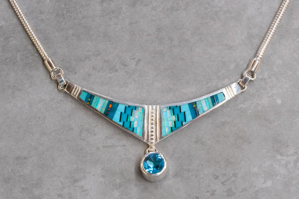 David Rosales Stardust Blue Topaz Necklace