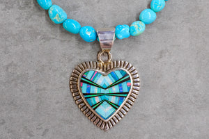 David Rosales Stardust Pendant with Turquoise Beads