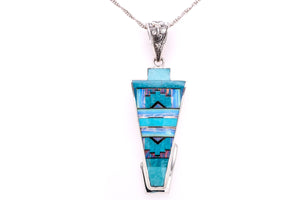 David Rosales Stardust Vertex Turquoise & Opal Pendant