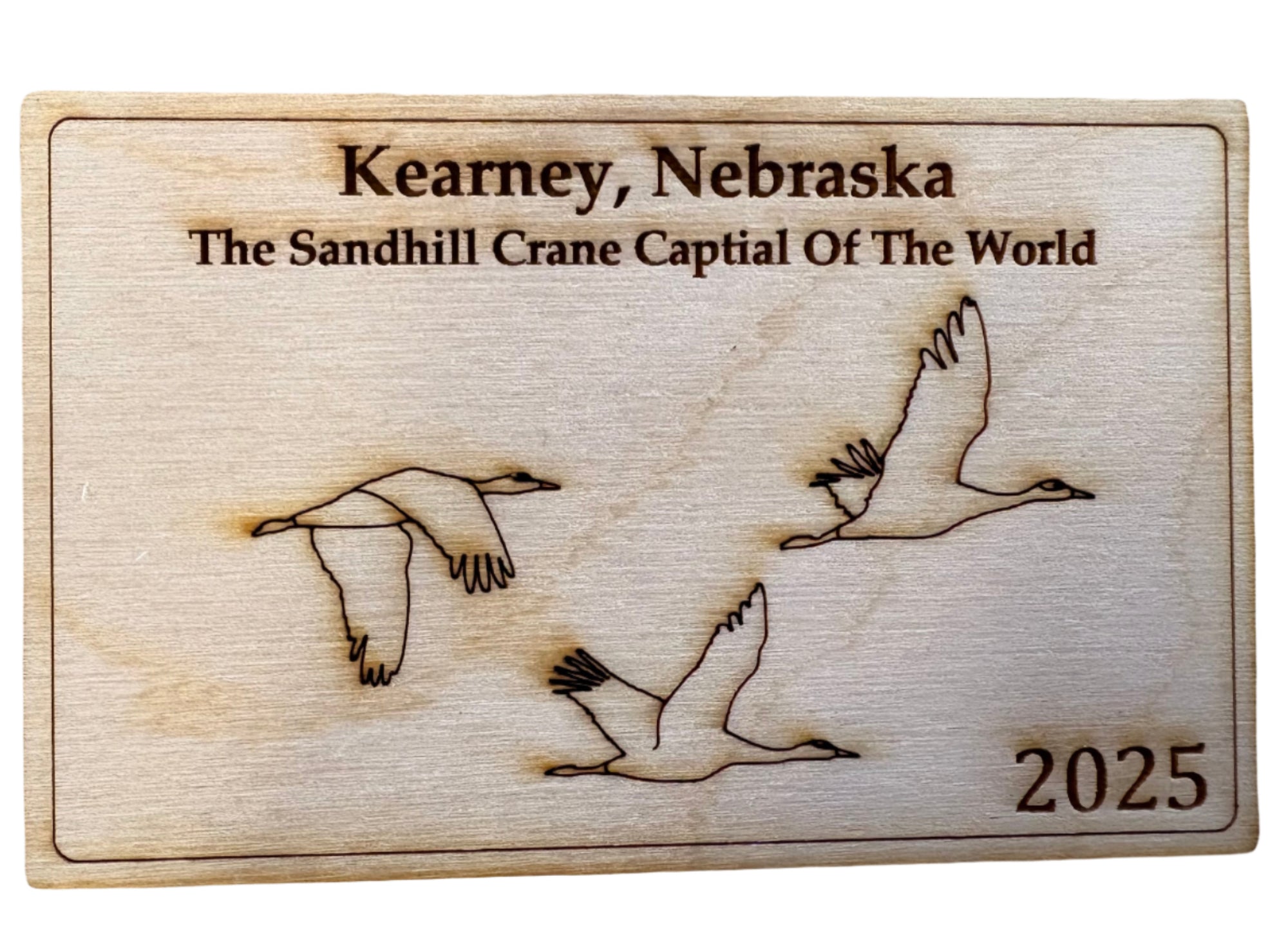 Wood Sandhill Crane Magnet