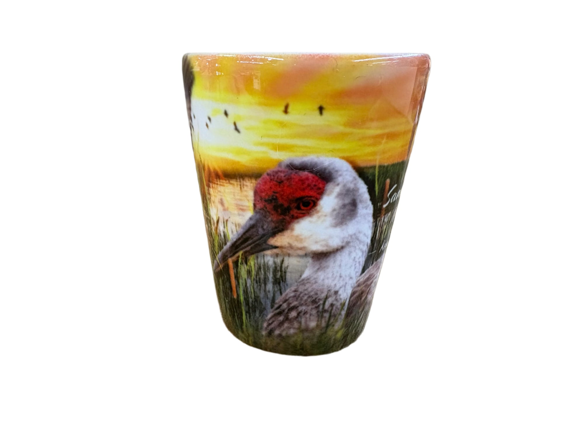 Sandhill Crane Shot Glass, Kearney, Nebraska