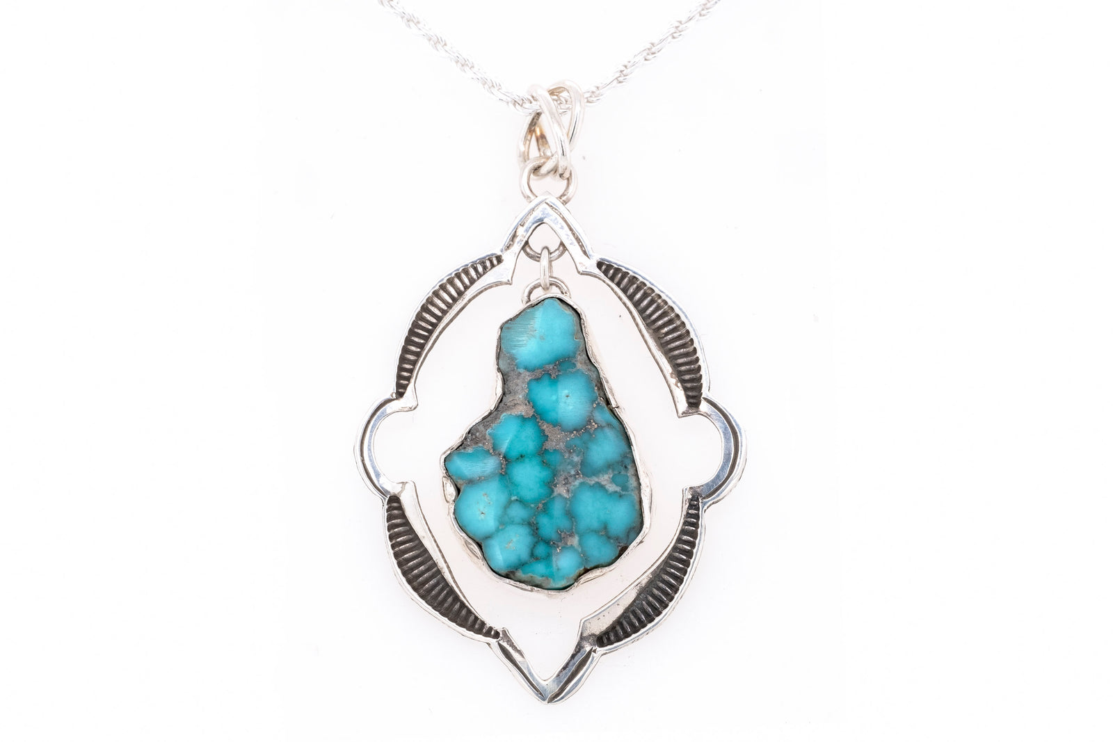 Rough Kingman Turquoise Dangle Pendant by Gary Glandon