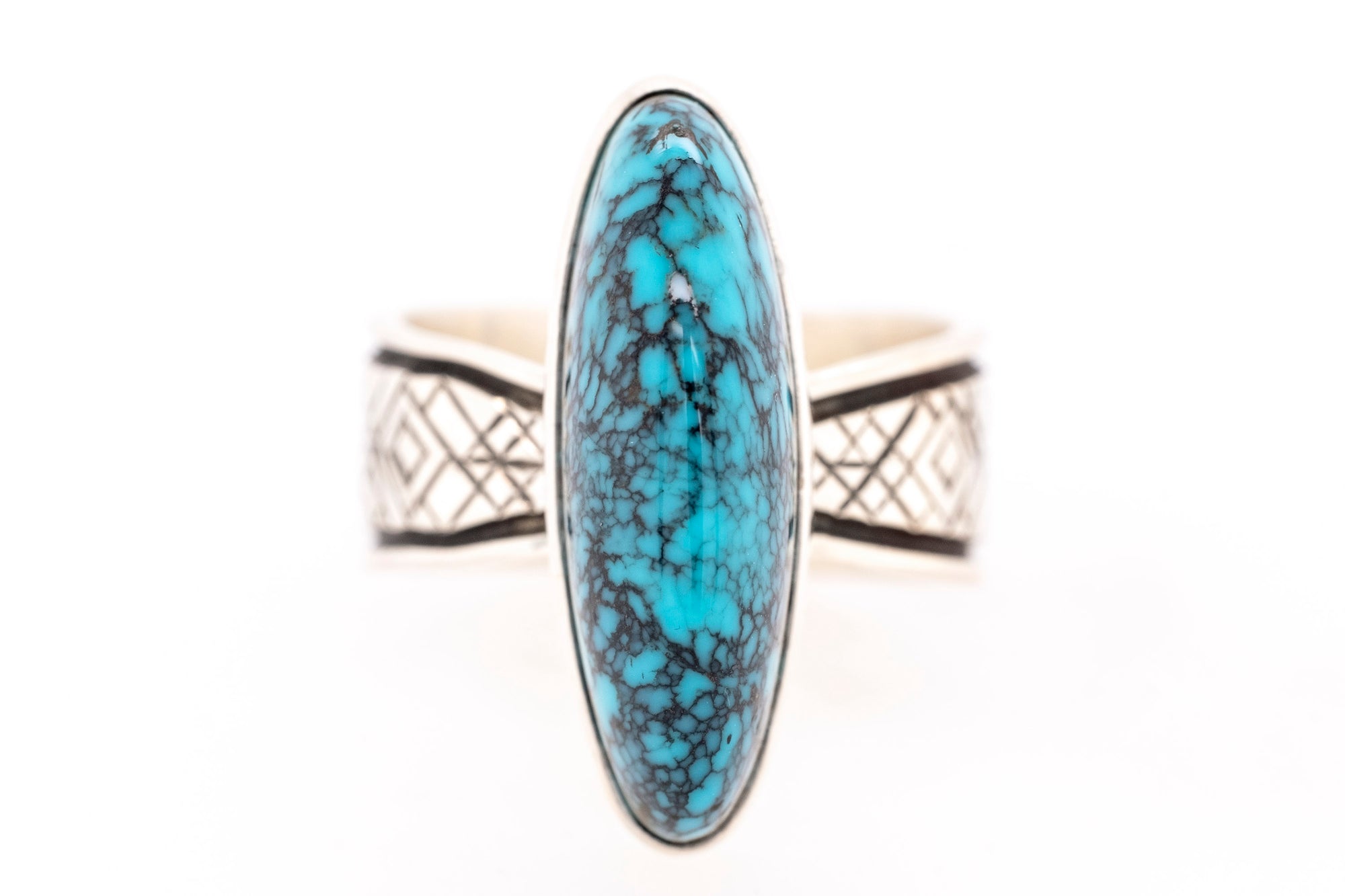 Royal Domed Turquoise Ring by Skylar Glandon - Side