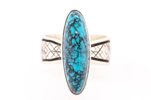 Royal Domed Turquoise Ring by Skylar Glandon - Front