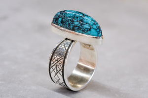 Royal Turquoise Ring by Skylar Glandon - Gray Background