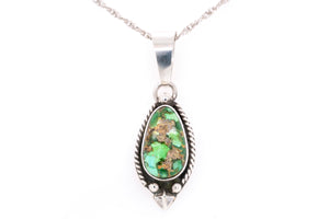 Silver Diamond Sonoran Turquoise Pendant by Gary Glandon