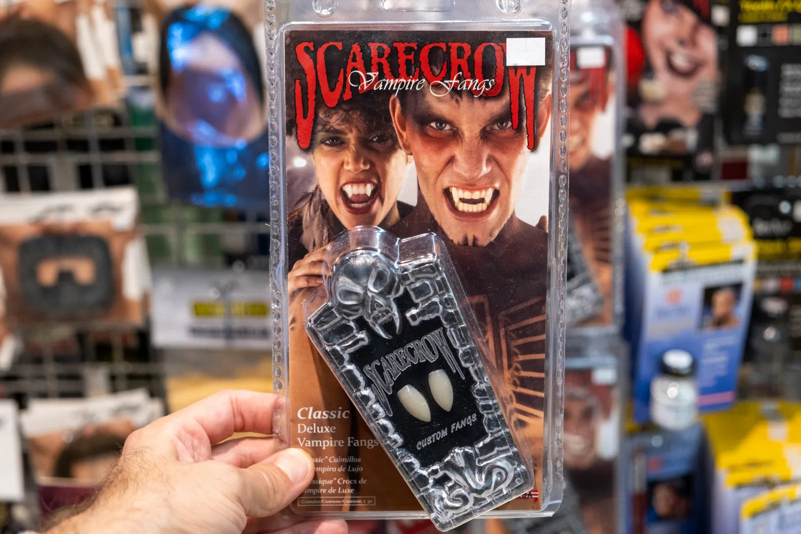 Scarecrow Vampire Fangs packaging at Stagecoach