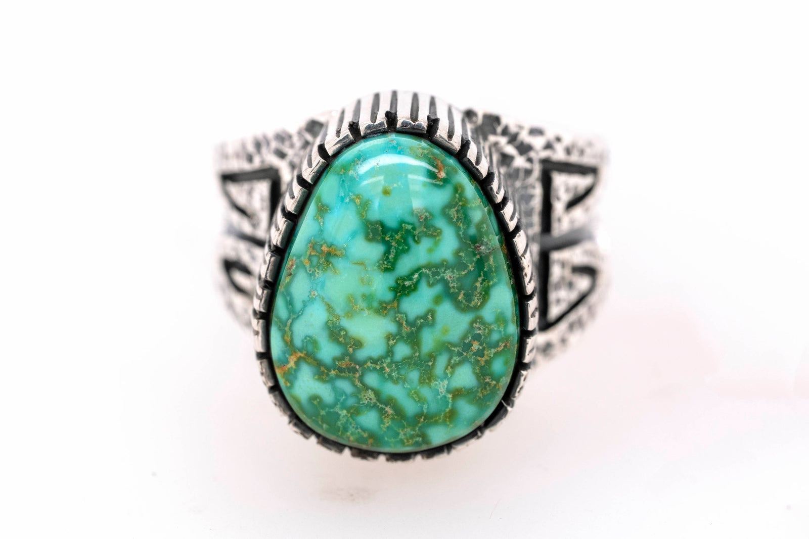 Daniel Benally Sonoran Gold Turquoise Ring - Right Side
