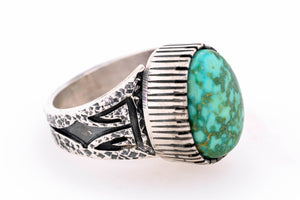 Daniel Benally Sonoran Gold Turquoise Ring - Left Side