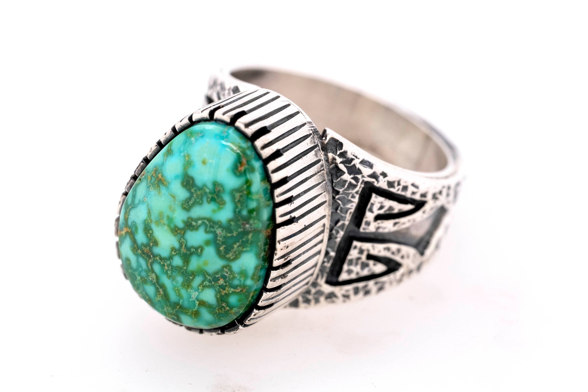 Daniel Benally Sonoran Gold Turquoise Ring - Right Side