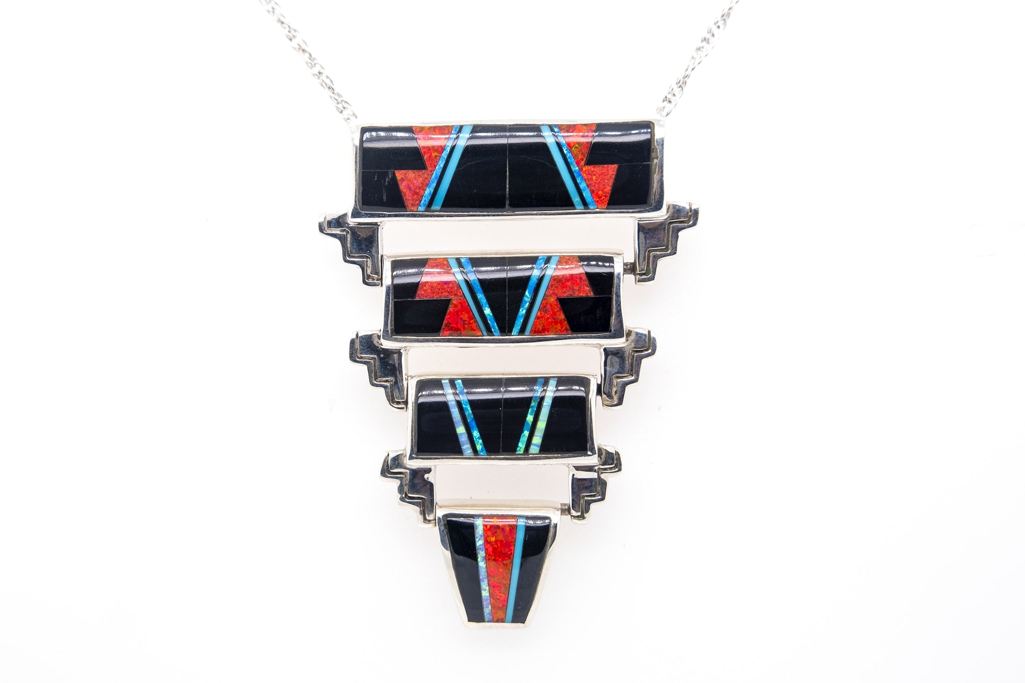 David Rosales 4-Layer Red Moon Slide - Native American Jewelry