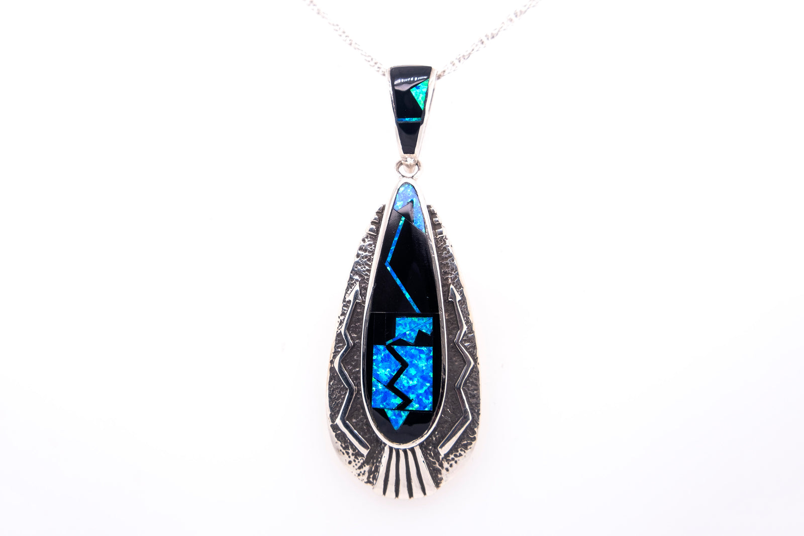 David Rosales Black Beauty Pendant with Silver Arrows