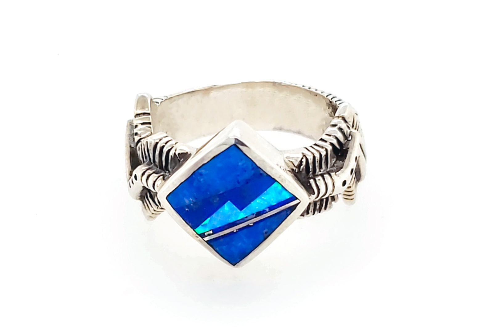 David Rosales Blue Sky Zig-Zag Ring - Side
