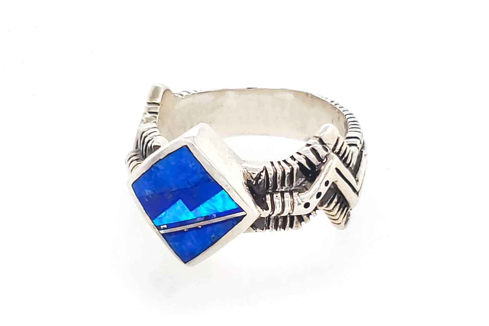 David Rosales Blue Sky Zig-Zag Ring - Side