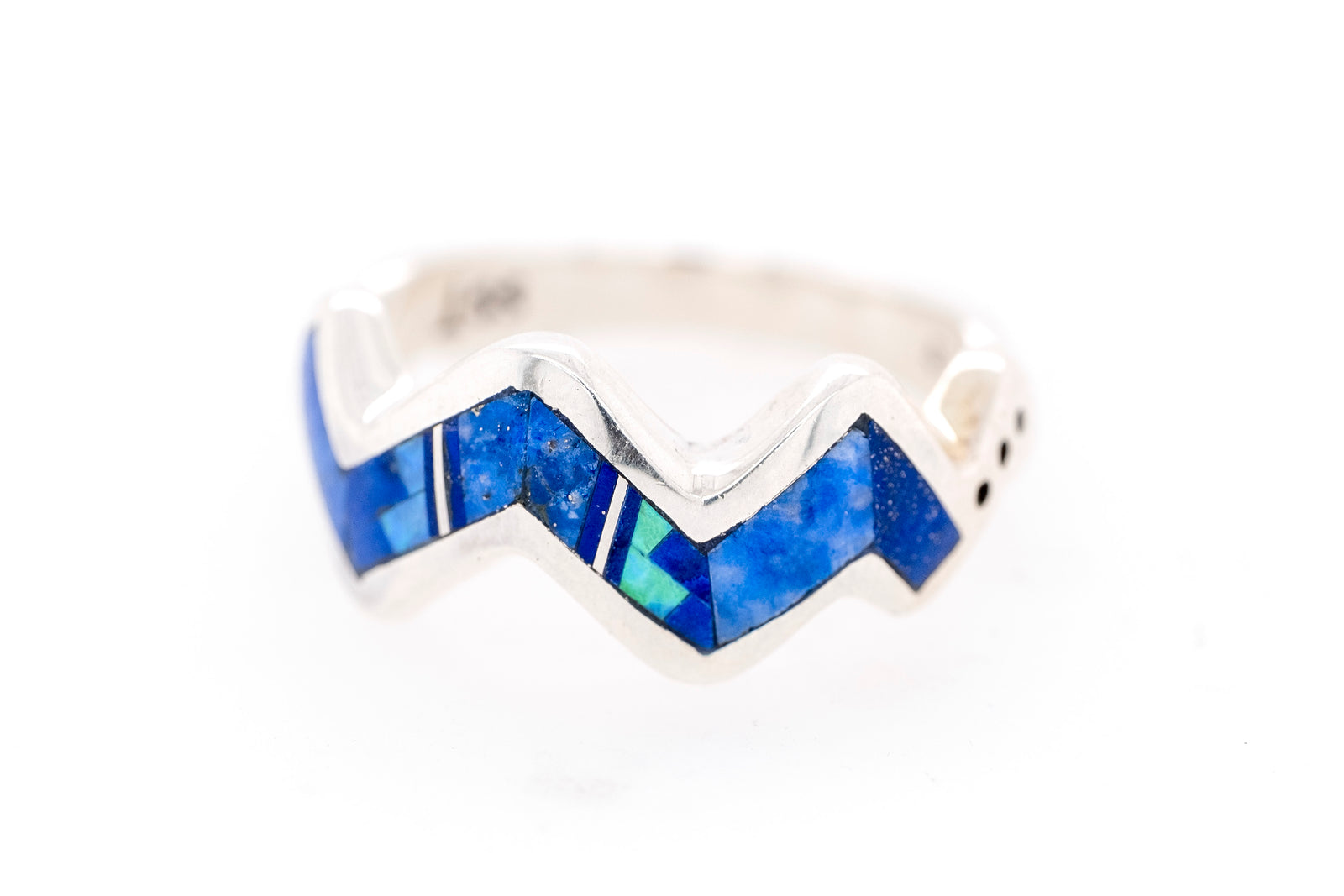 David Rosales Blue Sky Zig-Zag Ring - Side