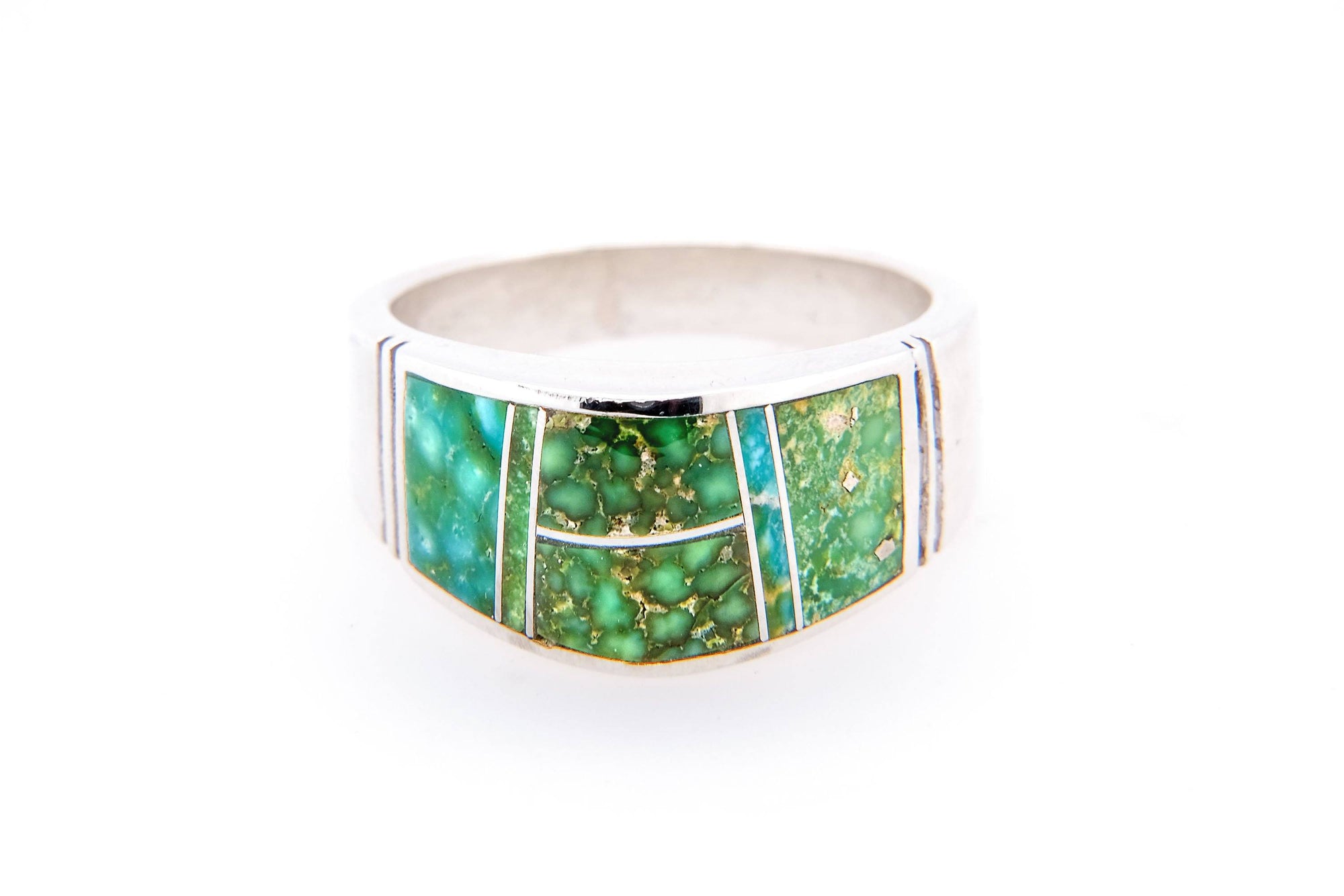 David Rosales Domed Sonoran Gold Turquoise Ring - Side