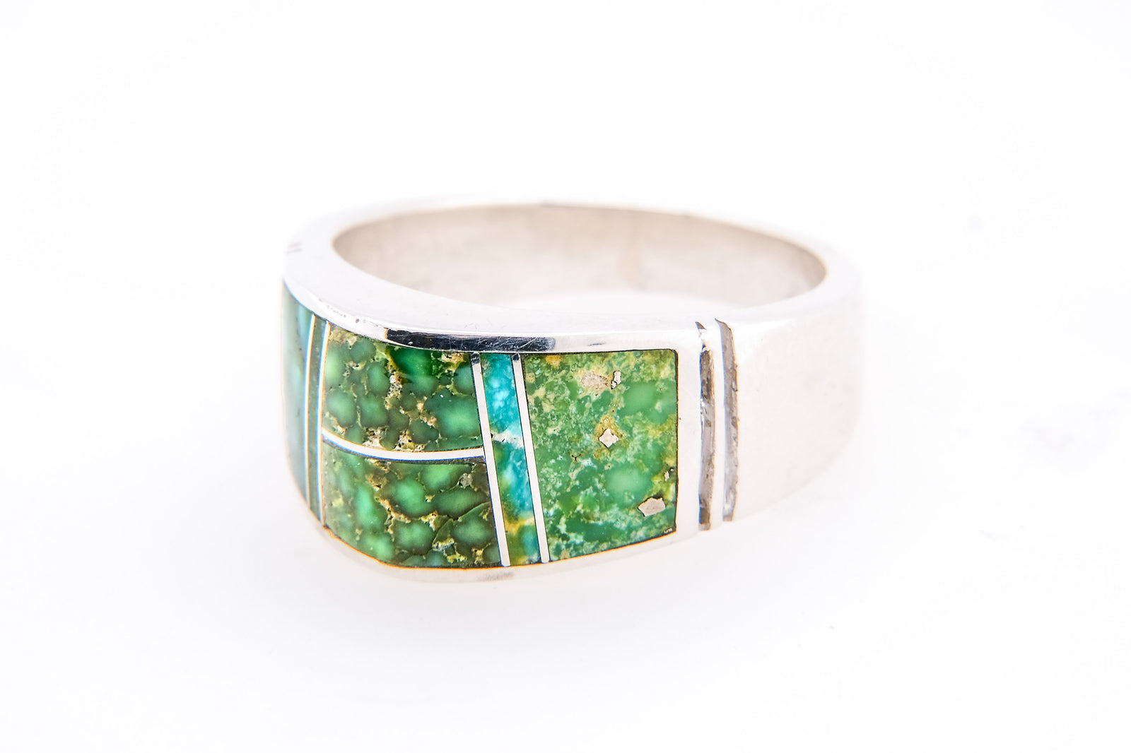 David Rosales Domed Sonoran Gold Turquoise Ring - Side