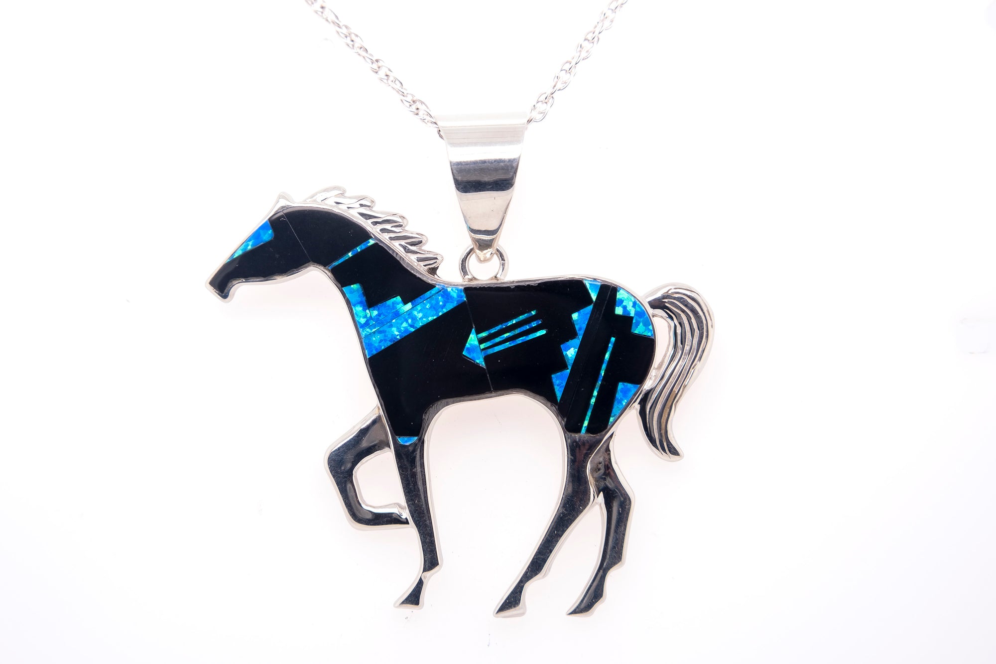David Rosales Fancy-Cut Black Beauty Horse Pendant