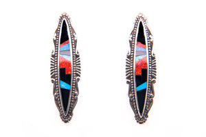 David Rosales Red Moon Scroll Earrings - Native American Jewelry