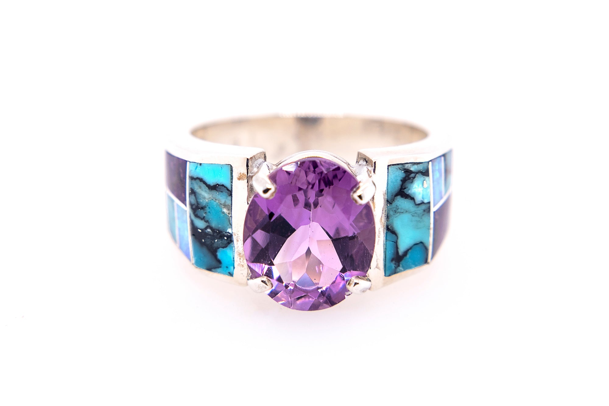 David Rosales Amethyst Ring - Front - Native American Jewelry