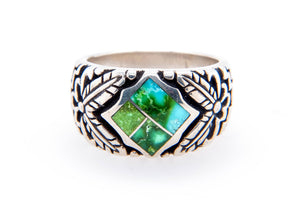 David Rosales Sonoran Gold Turquoise Ring - Front