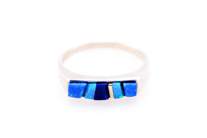 David Rosales Square Blue Sky Ring - Native American Jewelry