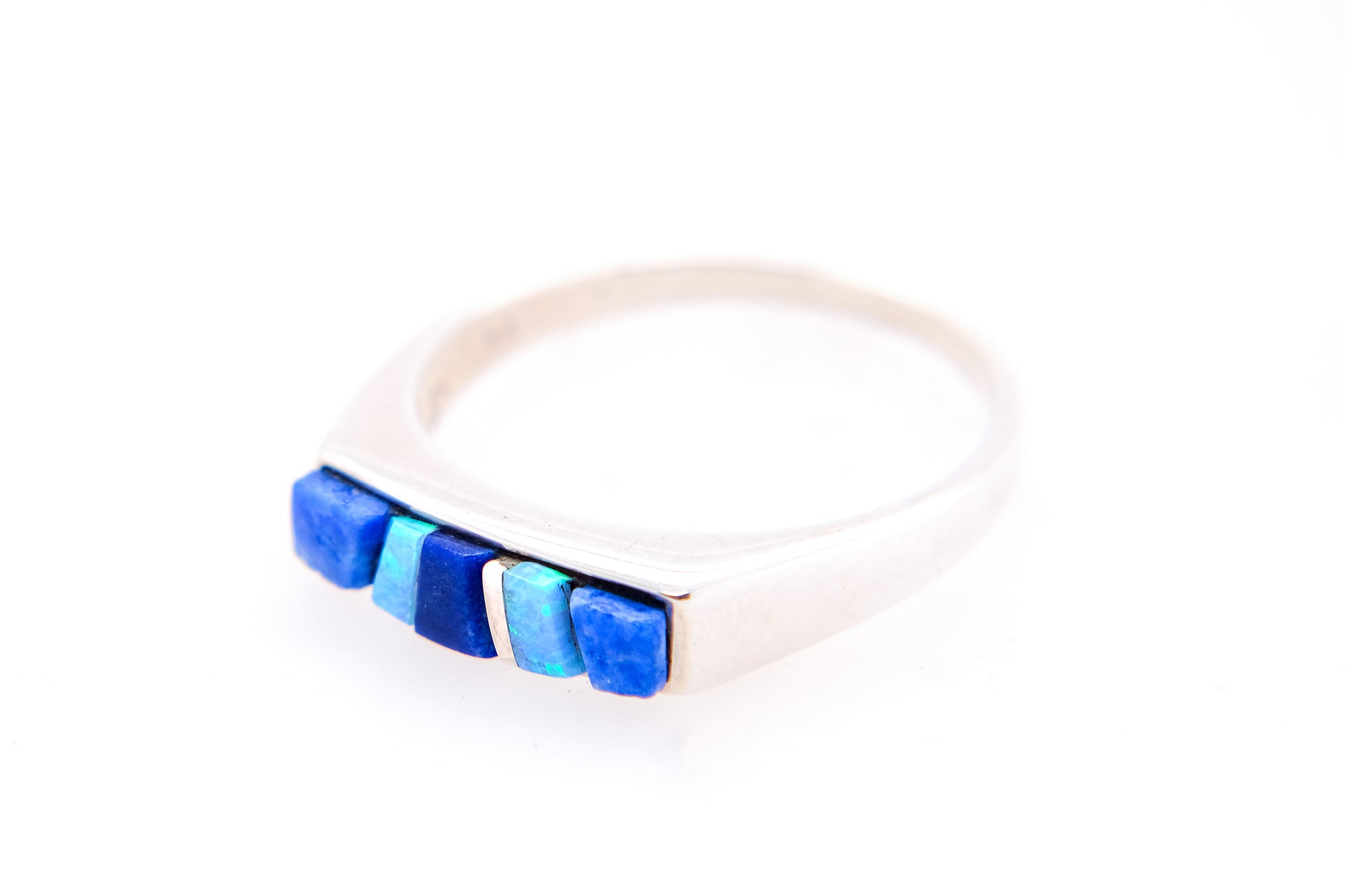 David Rosales Square Blue Sky Ring - Native American Jewelry
