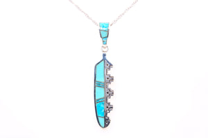 David Rosales Turquoise Knife-Edge Pendant