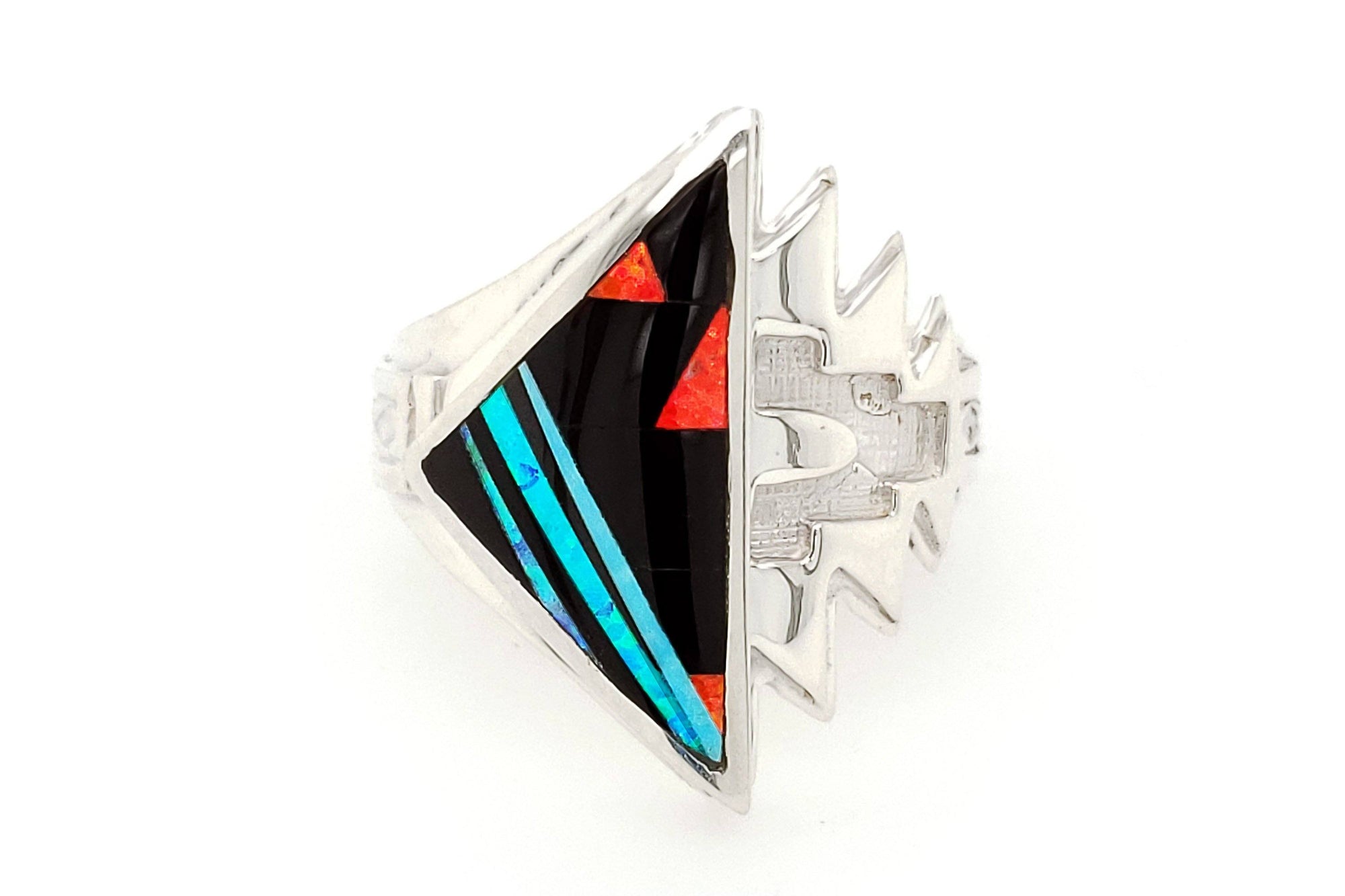 David Rosales Native American Ring with Arrow Styling - Side