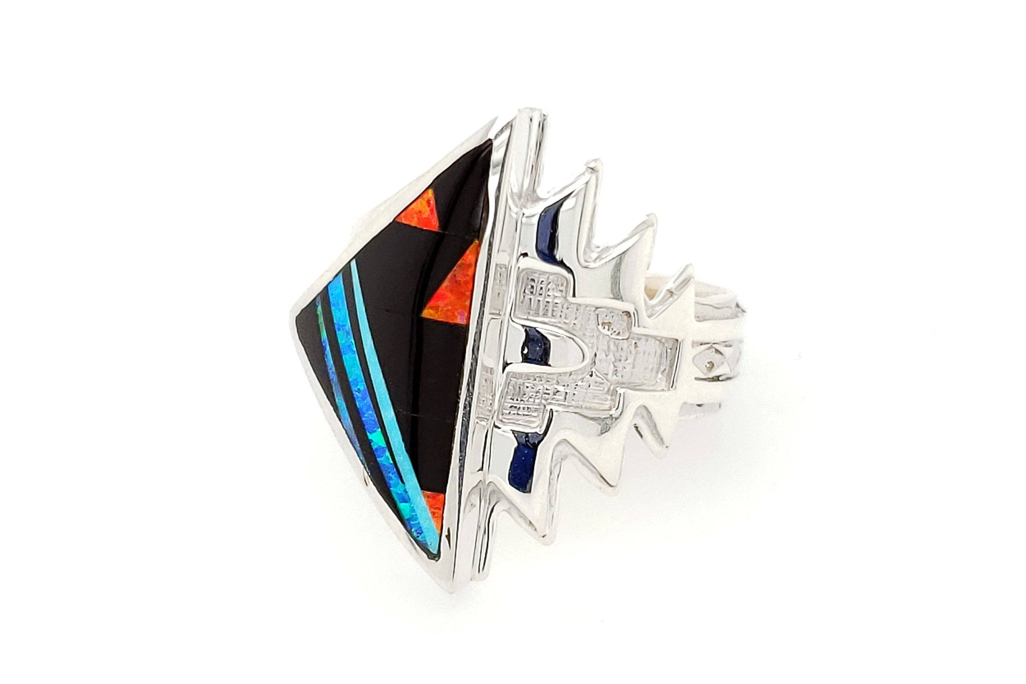 David Rosales Native American Ring with Arrow Styling - Side