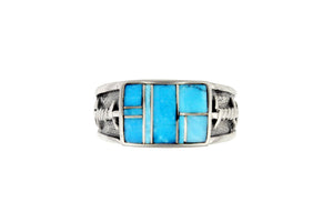 David Rosales Barbwire Men's Turquoise Ring