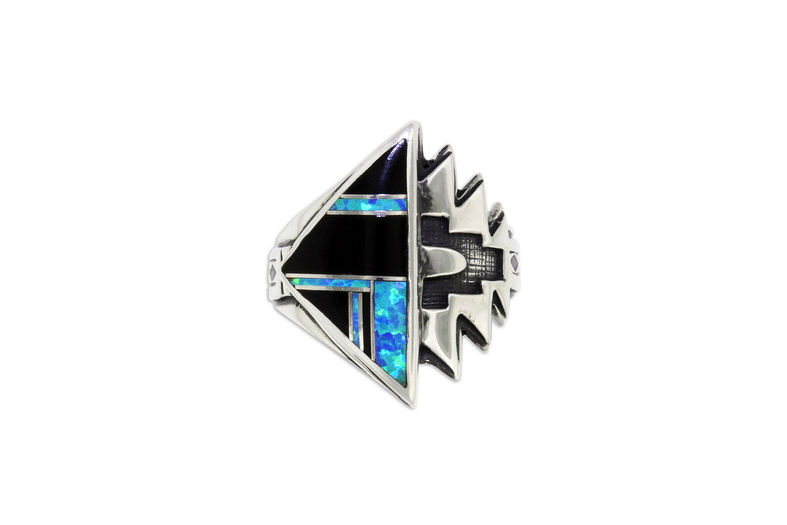 Native American Jewelry - David Rosales Black Beauty Arrow Ring