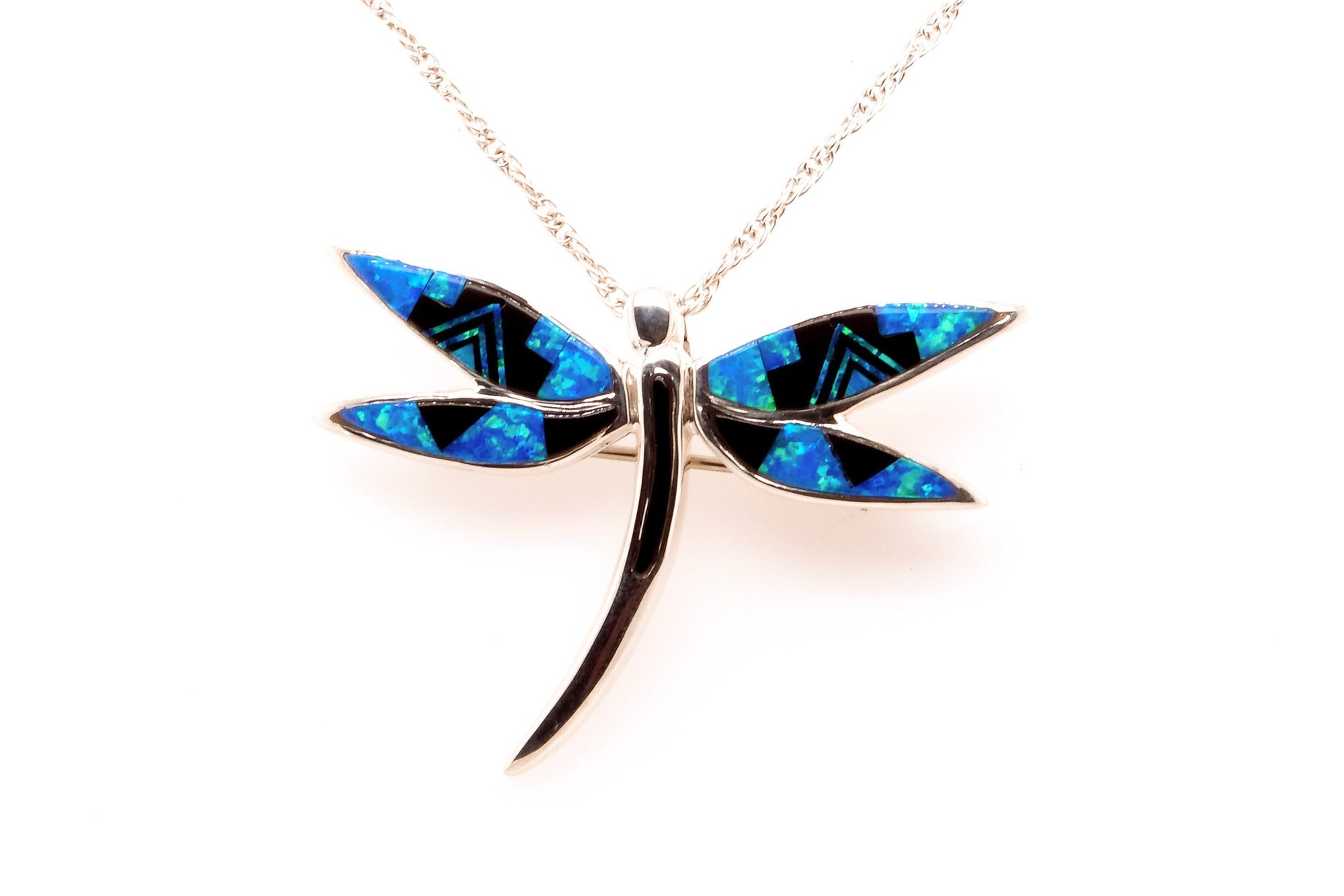 David Rosales Black Beauty Dragonfly Pendant - Native American Jewelry