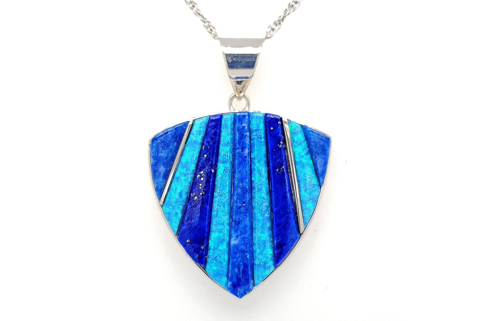 David Rosales Blue Sky Shield Pendant - Native American Jewelry