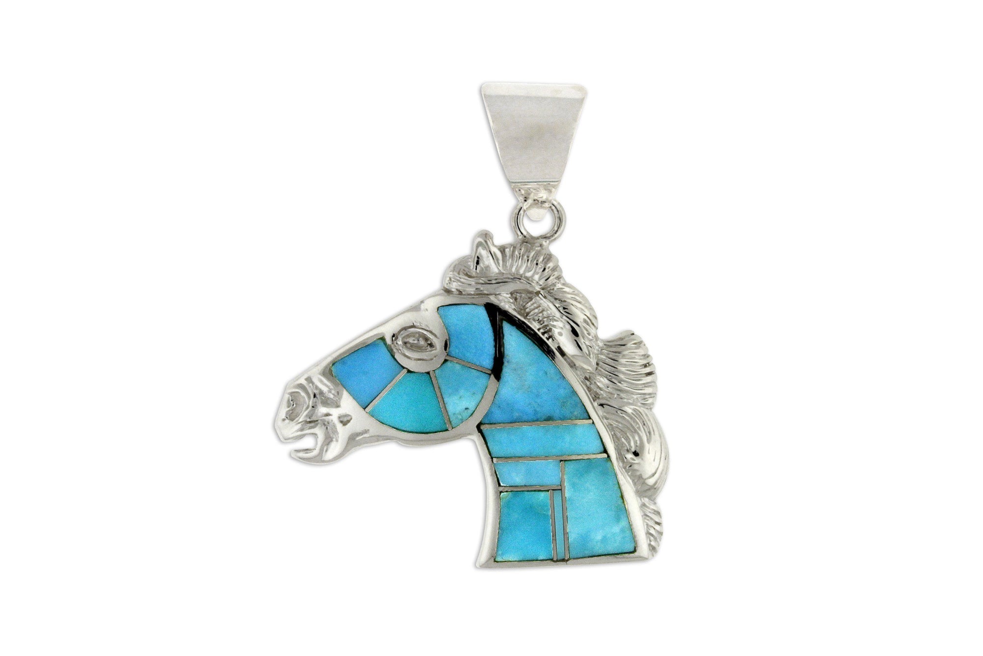 David Rosales Inlaid Horse Pendant - Turquoise Jewelry
